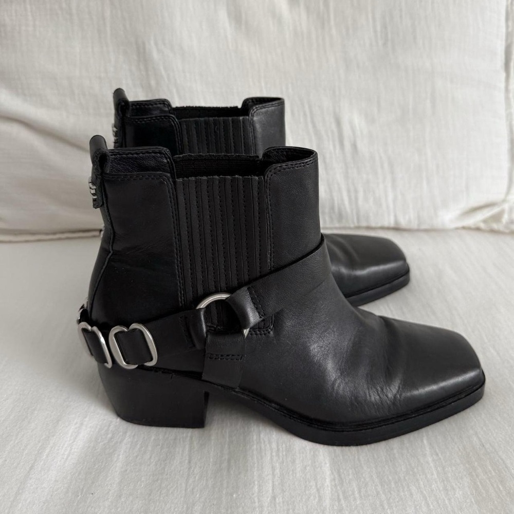 Sam Edelman Black Leather Biker Ankle Boots
